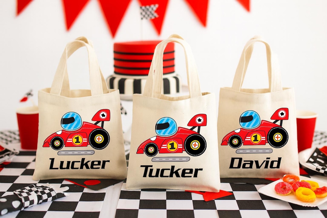 Money Bags Racing Personalized Race Car Party Favor Bags β Cotton Tote, Set of 3 - Etsy