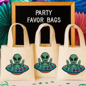 Alien Cotton Party Favor Bags - Set of 3, Reusable Goody Bags