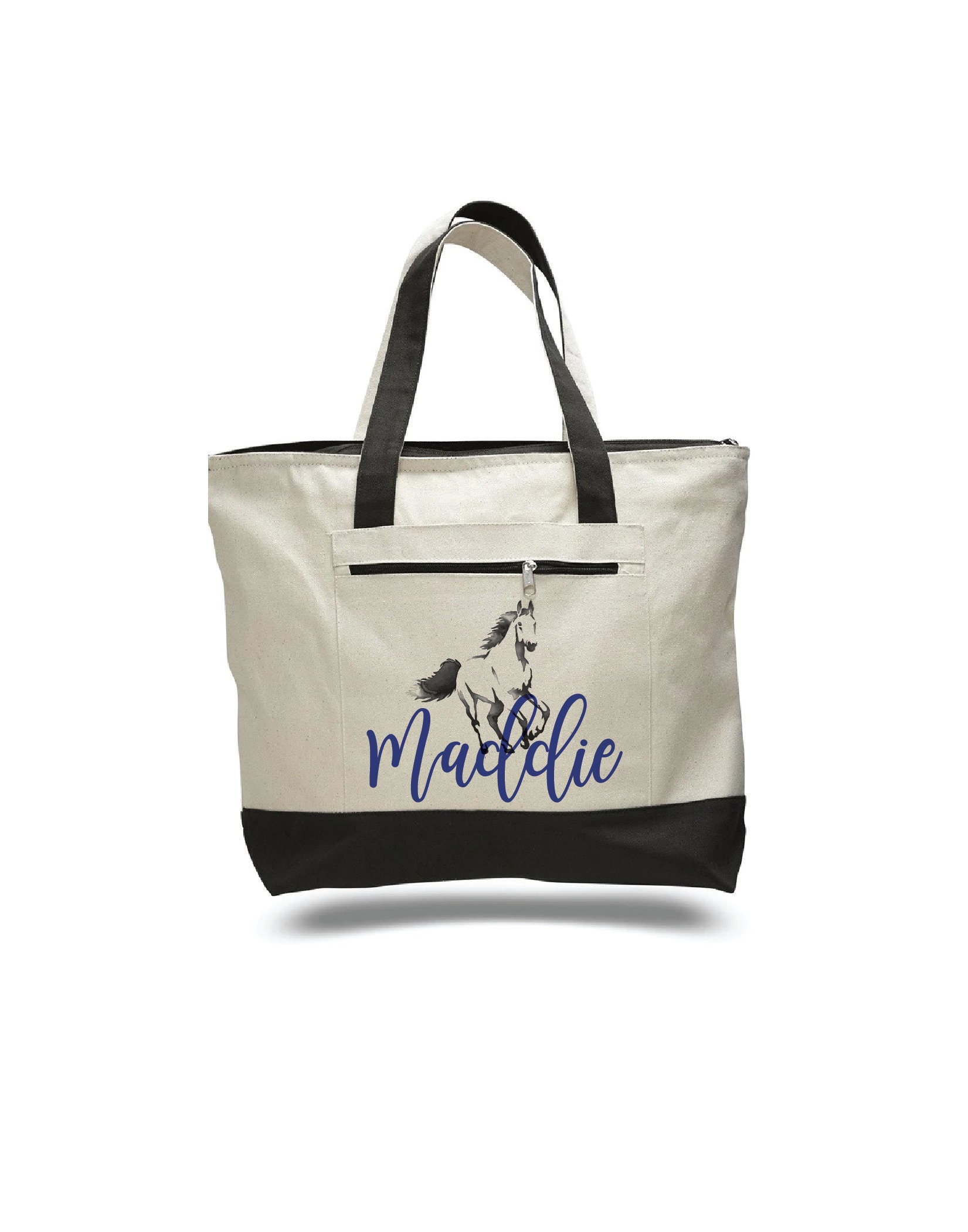 Sac à main fourre-tout pour femme avec motif cheval blanc