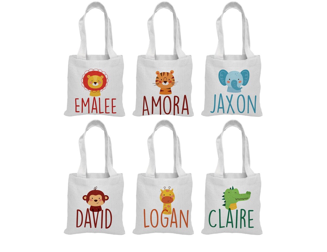 6 Zoo Party Favor Bags, Zoo Party Favors, Zoo Party Bags, Zoo Goodie