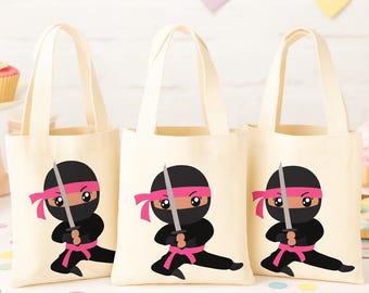 Bolsas de regalo para fiesta de Ninja Girl - Juego de tres bolsas