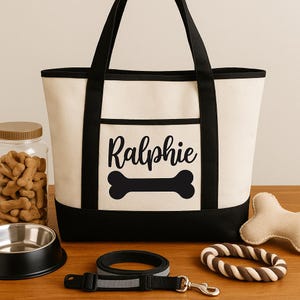 Dog Owner Gift - Personalized Dog Tote Bag image 1