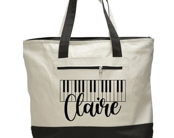 Piano Tote Bag, Muzikant Gift, Piano Book Tote, Muziektas, Pianotas, Muzikant, Muzikant Tote Bag, Tas, Gepersonaliseerd, Custom, Tote, Tote Bag