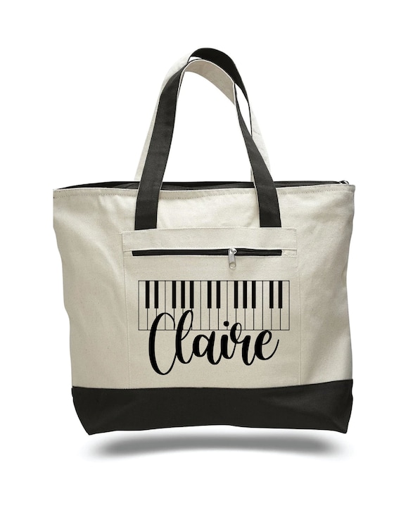 Piano Tote Bag Musician Gift Piano Book Tote Music Bag 