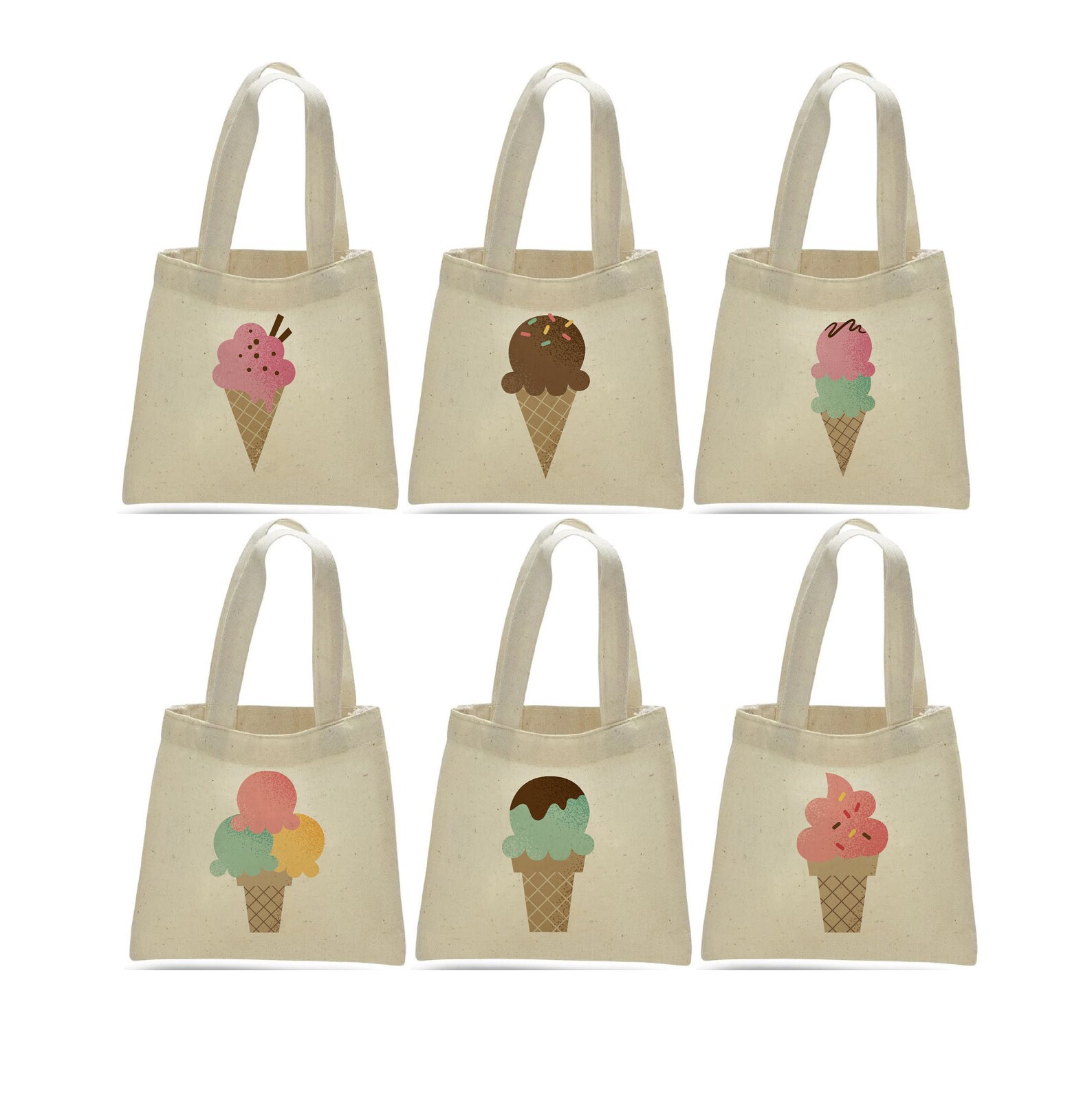6 Ice Cream Treat Bags Ice Cream Party Favor Bags Ice Cream Etsy