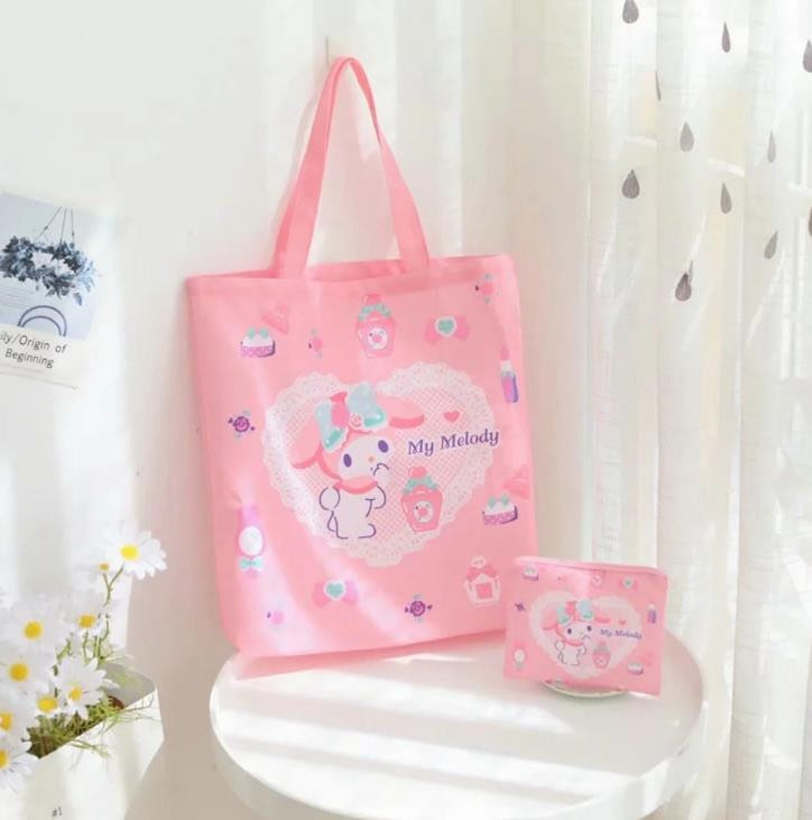 Kuromi My melody Sanrio Fordable tote bag | Etsy