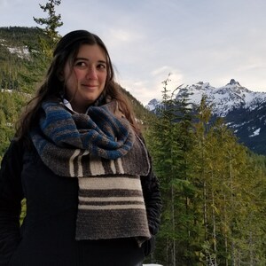 BERGSCHRUND Wrap | Textured Knit Scarf | Colourwork Herringbone | Digital PDF