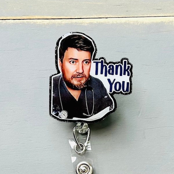 Josh Merch Thank You Badge Reel, Work Lanyard, Sassy ID reel, Funny Nurse Badge Reel