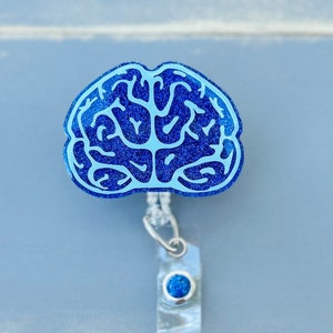 Brain Badge Reel, Neurology Badge Reel, Nurse Badge Reel, Glitter ID Holder, Neuro ICU Badge Reel, Neurosurgeon Gift, Cute Badge Reel