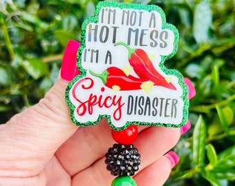 Spicy Disaster Badge Reel, Funny Nursing ID Holder