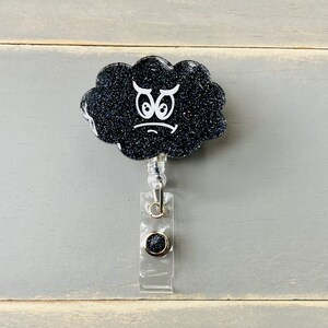 Black Cloud Badge Reel, Funny Badge Reel, Best Friend Gift, Bad Luck Badge Holder, black cloud nurse, stocking stuffer, gag gift