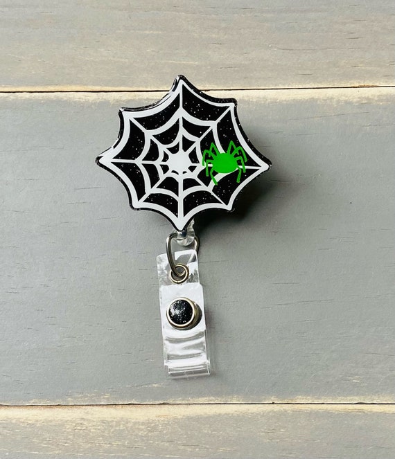Spider Web Badge Reel, Halloween Badge, Pediatric Nurse, Gift for Women,  Cute Badge Holder, Green and Black Spider -  Sweden
