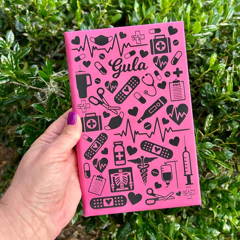 Personalized Nurse/Medical Journal, Doctor Journal, Office Accessory, Best friend gift, Nurse Diary, Custom Notebook, Graduation Gift Pink