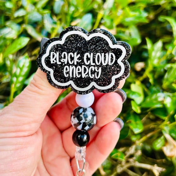 Black Cloud Energy Badge Reel, Bad Luck ID Holder, Sassy Badge Reel for Nurses, Funny Graduation Nurse Gift, Nurse Badge, ER Trauma Lanyard