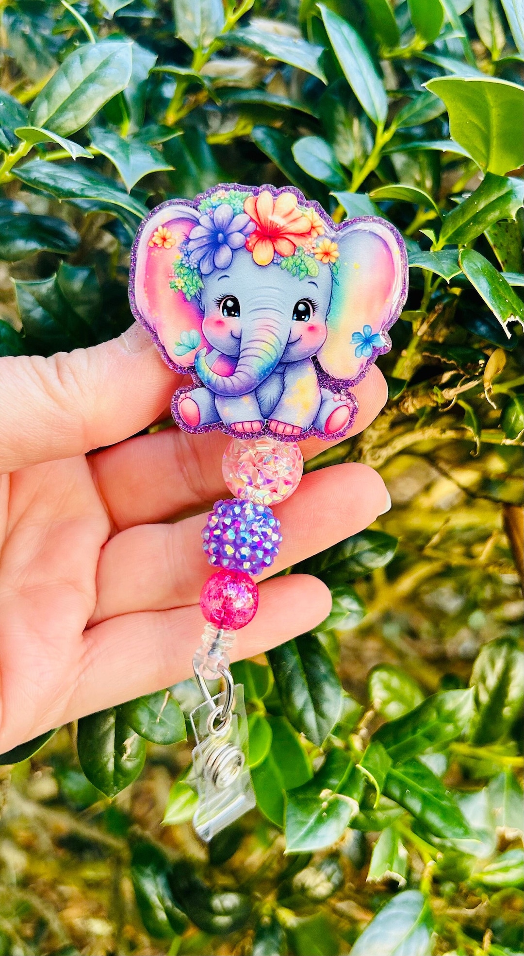 Elephant Badge Reel, Cute Badge Holder, Animal Badge Reel, NICU ID