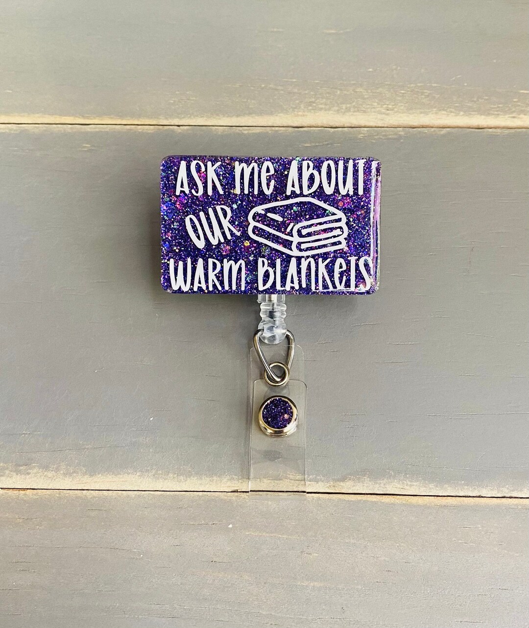 Ask Me About Our Warm Blankets Badge Reel Funny Badge Nurse Etsy