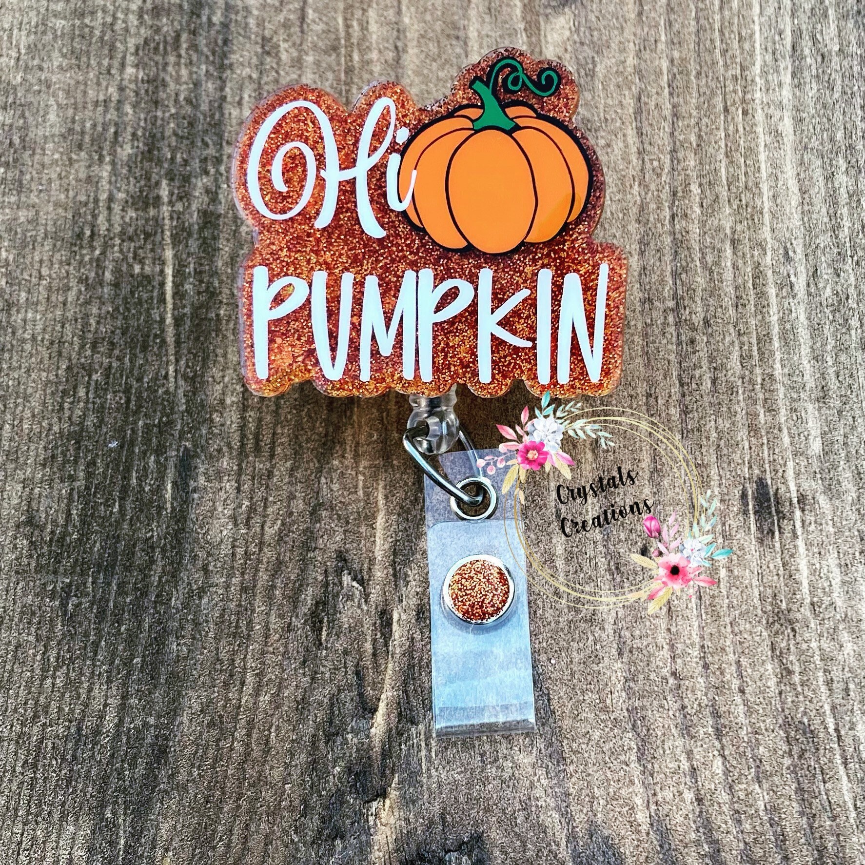 Pumpkin Badge Reel, Halloween Badge Reel, Cute Badge Reel, Hi Pumpkin…