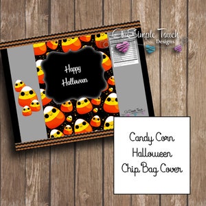 Halloween Candy Corn Chip Bag Cover
