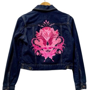 serpent hand painted denim jacket