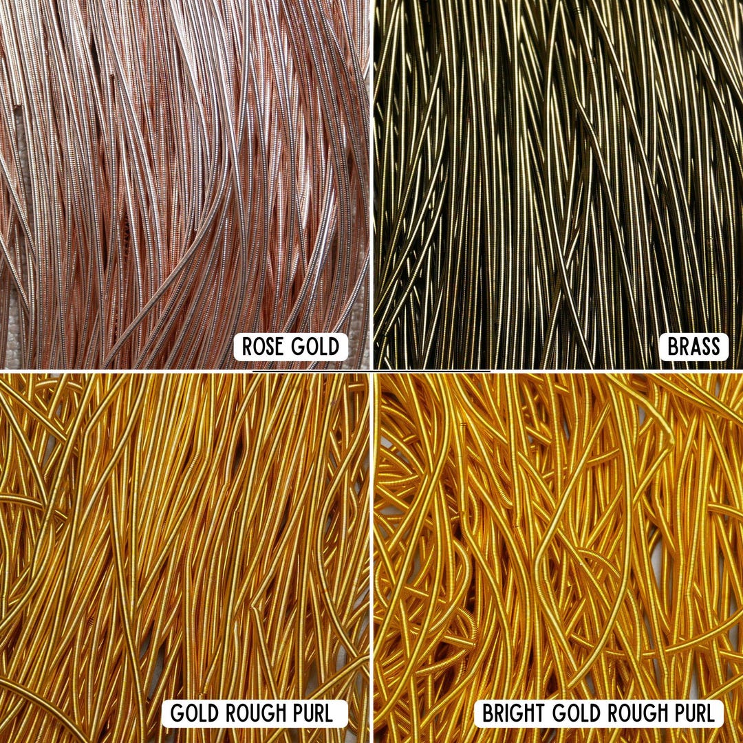 Goldwork Embroidery Thread – Smooth & Rough Purl Bullion Wire for Hand ...