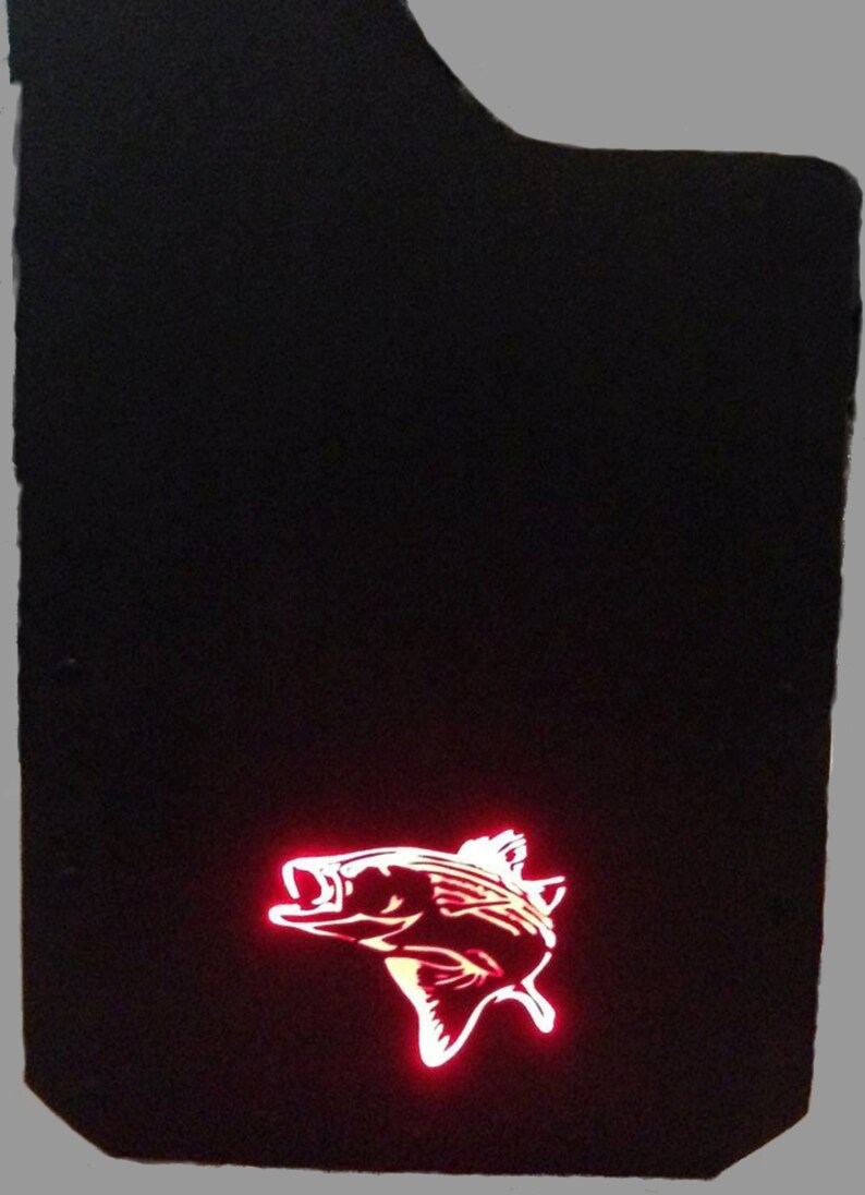 Jumping Bass Fish Lighted Mud Flaps, Illumiflaps, Universal for Trucks