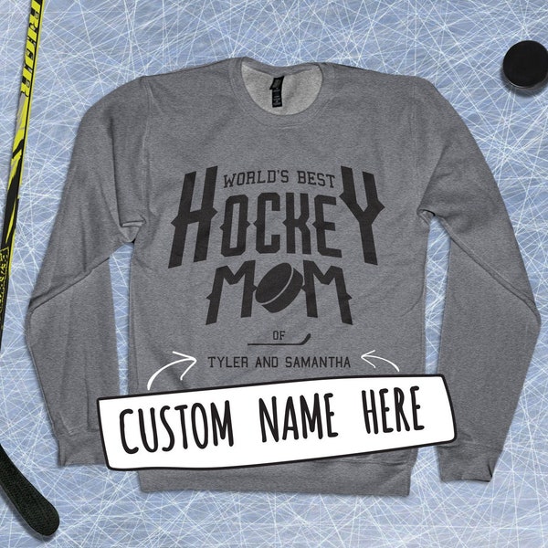 Hockey Mom Personalized Gift For Mothers Day - customizable sports sweatshirt for women, gift for mom, custom kids names…