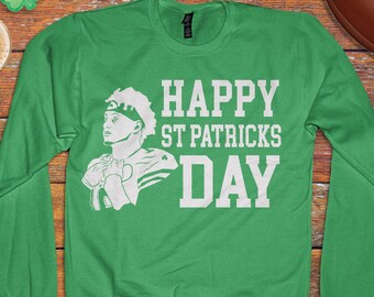 Suéter Mahomes del Día de San Patricio: cuello redondo divertido del Día de San Patricio, sudadera de Patrick Mahomes para el Día de San Patricio. Camiseta de fiesta, fútbol, KC