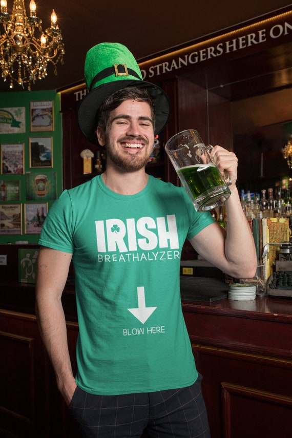 Funny Mens St. Patricks Days T Shirt irish breathalyzer funny party shirt st patty s day drinking outfit dirty joke gag gift for him