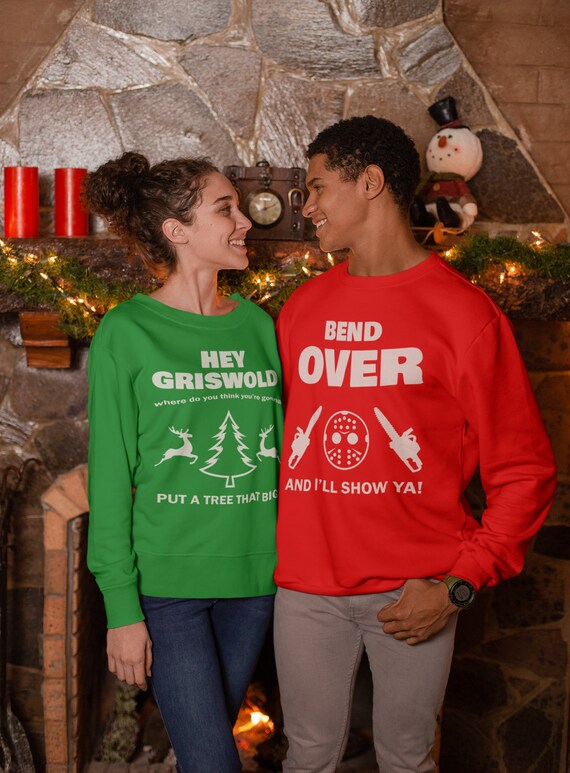 Couples Christmas Sweaters Christmas Vacation Hey Griswold Bend Over Sweatshirts Griswold Floor Wet Todd Retro Movie Christmas Shirts Etsy Australia