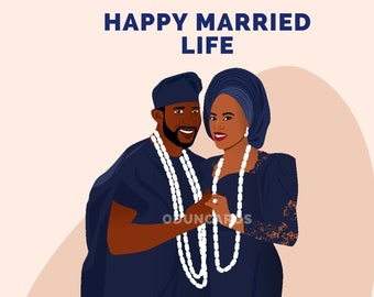 Happy Married Life | Nigerian Wedding | Greeting Card | Printable | Digital | Celebration | E-Cards