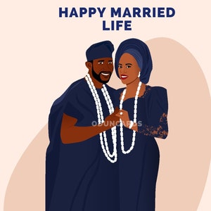 Une vie de couple heureuse | Mariage nigérian | de voeux | Imprimable | Numérique | Célébration | Cartes électroniques