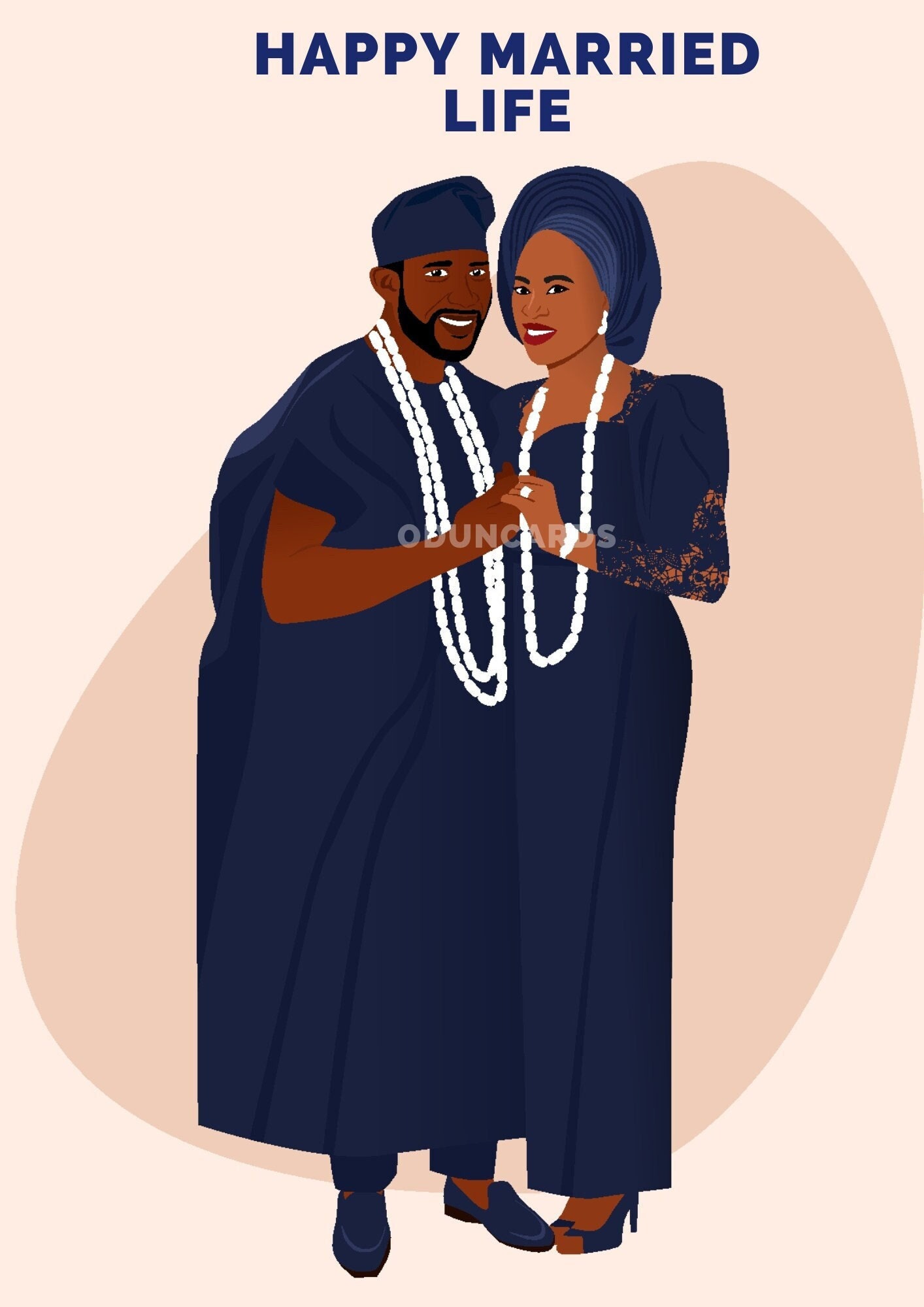 Happy Married Life, Nigerian Wedding, Black Love, Greeting Card, Printable, Digital Download, Black Art Prints