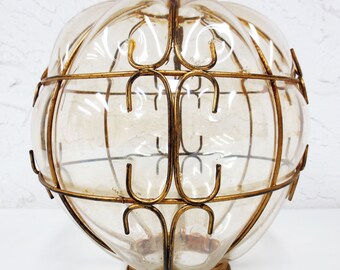 Orb chandelier with clear recycled blown glass roundels Orb chandelier with clear recycled blown glass roundels