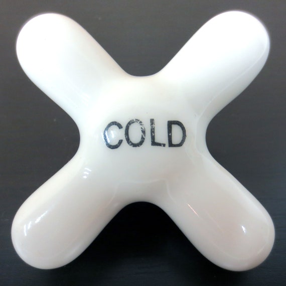 Antique White Porcelain Faucet Handle Knob Cold Water 3 Etsy
