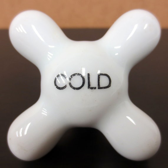 Antique White Porcelain Faucet Handle Knob Cold Water 2 Etsy
