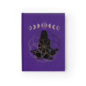 Moon Meditation Flower of Life Hardcover Journal - Blank