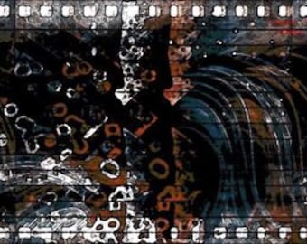 Digital artwork drawing picture film waves colorful abstract art
