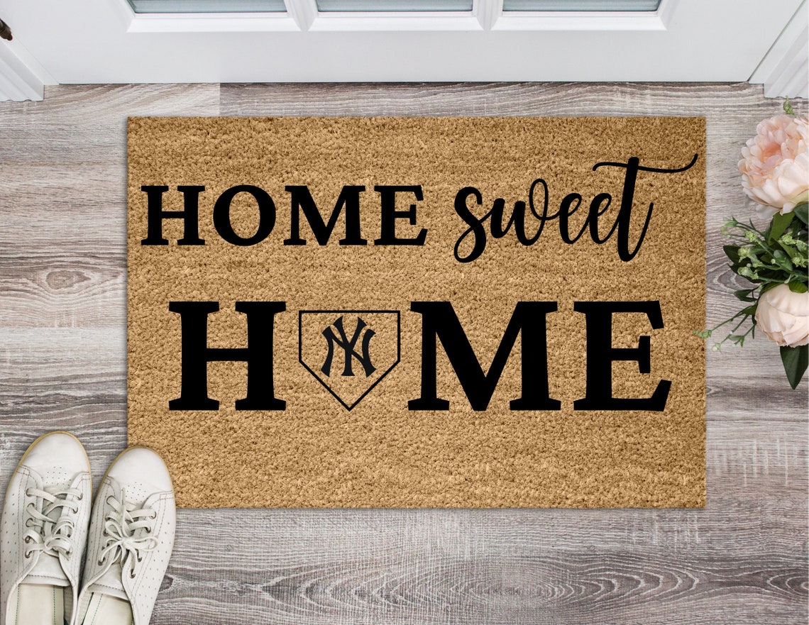 Yankees Decor Door Mat Baseball Doormat Home Doormat Custom Etsy