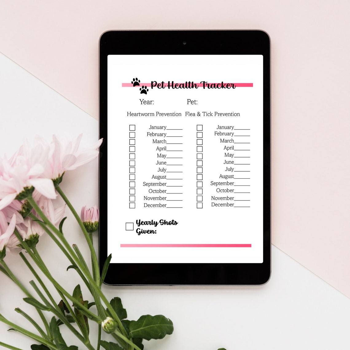 Pet Health Tracker! Editable, Fillable, Printable Annual Checklist for ...