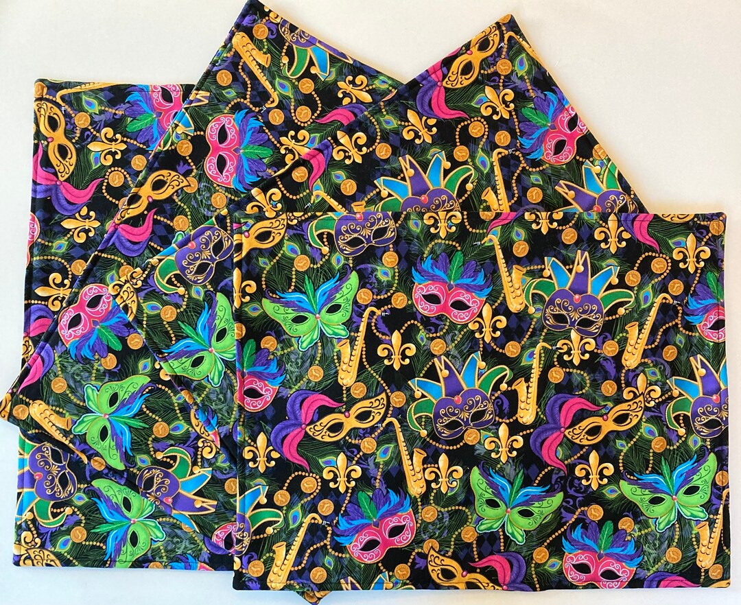Set of 4 Mardi Gras Masks Placemats - Etsy