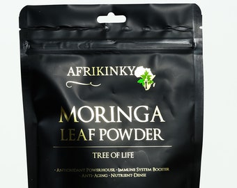 Premium Moringa Powder by Afrikinky , Non GMO and Gluten Free | Multi-Vitamin | Great in Drinks and Smoothies | Supports Weight Loss.