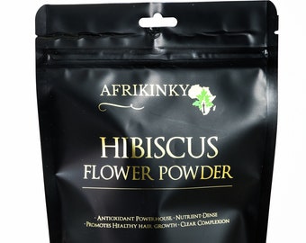 Hibiscus Powder – All-Natural Multipurpose Quality   – Healthy Skin and Hair Energy Boost No Additives Or Preservatives by  Afrikinky