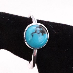 Handmade Bandits Turquoise and Sterling Silver Ring, Size
