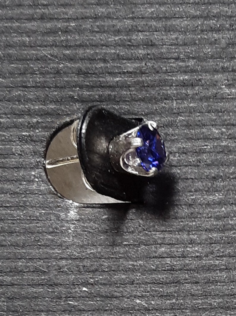 4MM Brilliant Purple Cubic Zirconia on sterling silver post findings Earrings