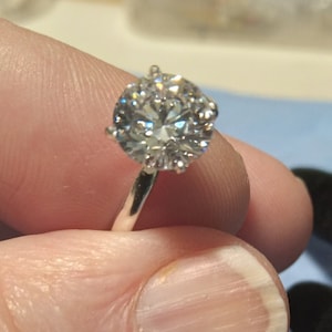 7.5MM Cubic Zirconia Solitaire Sterling Silver Engagement Ring, Price Reduced 8/1/23