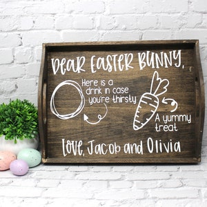 Personalized Easter Bunny Tray, Dear Easter Bunny, Easter Bunny Plate, Personalized Easter Tray