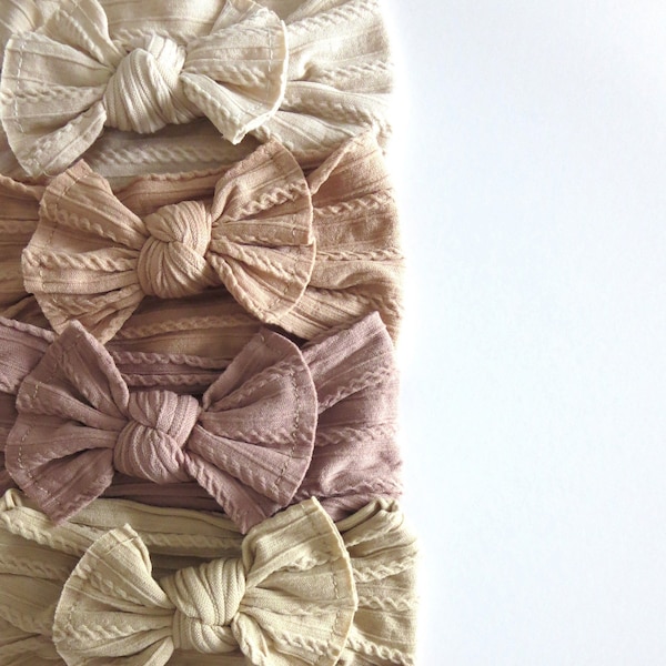 Baby Bow Headbands Boho Baby Headband Earth Tone Bows Neutral Headbands Toddler Headbands Newborn Girl Headband Baby Girl Headbands