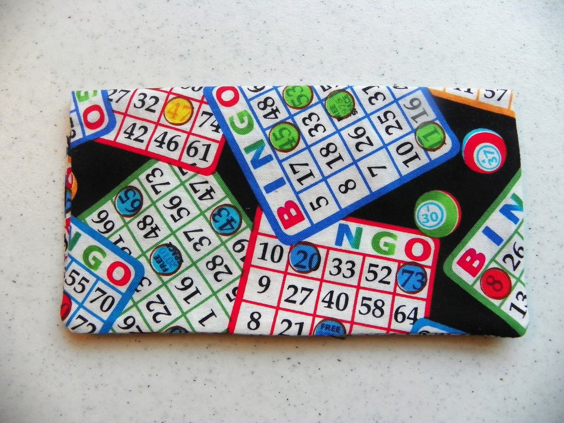 BINGO Themed Checkbook Cover Fabric Homemade Etsy