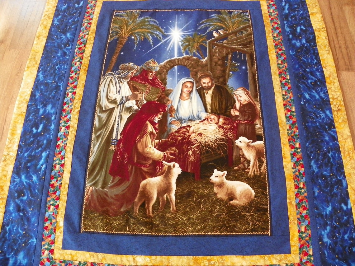 Christmas Nativity Quilt Throw Lap Quilt wall Hanging Etsy