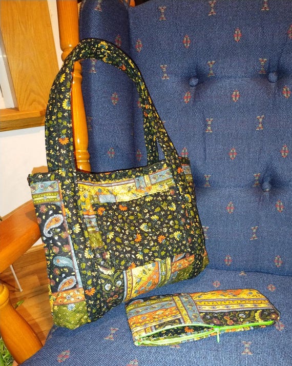 Patchwork Quilted Purse Set, Fabric Handbag